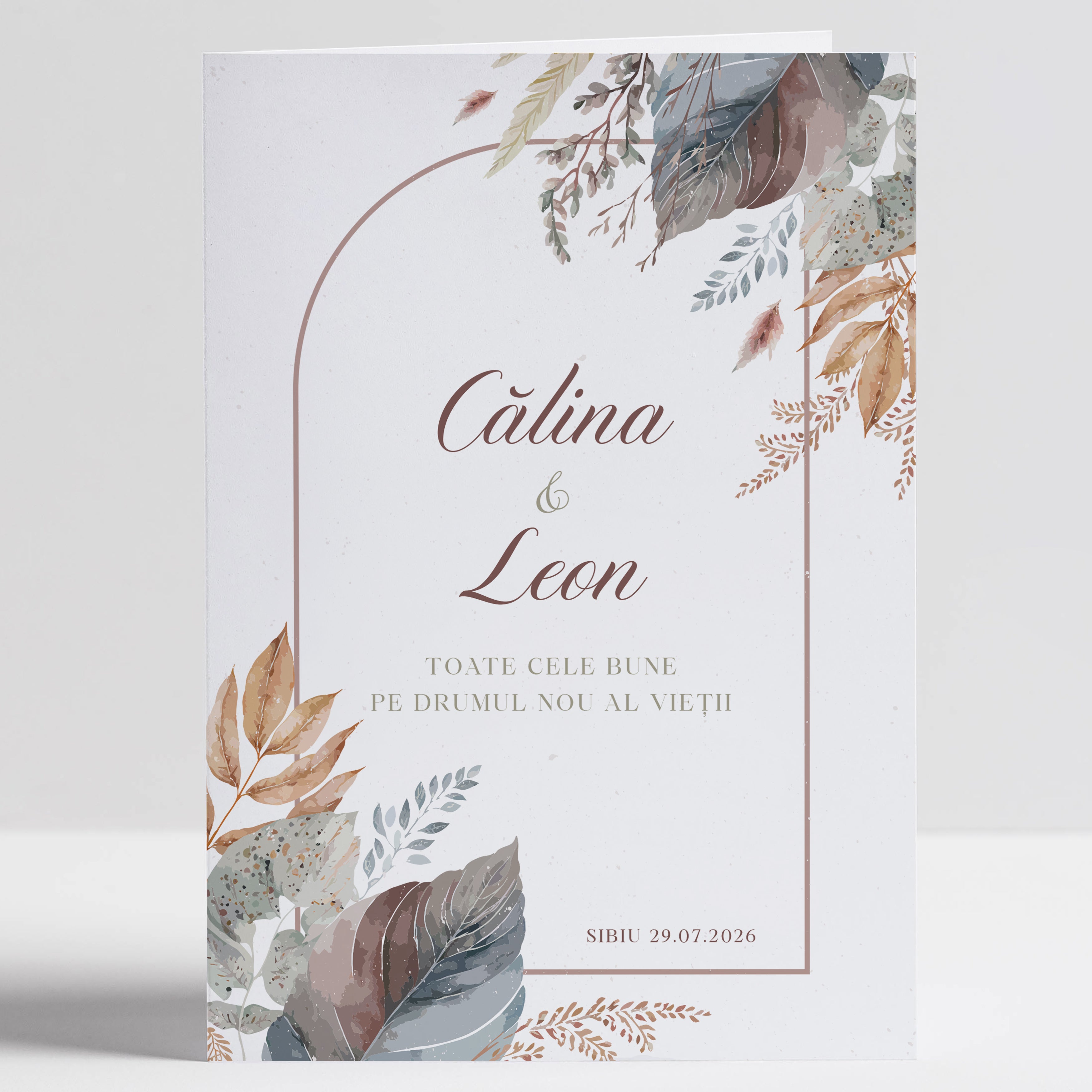 Felicitare de nuntă în stil boho