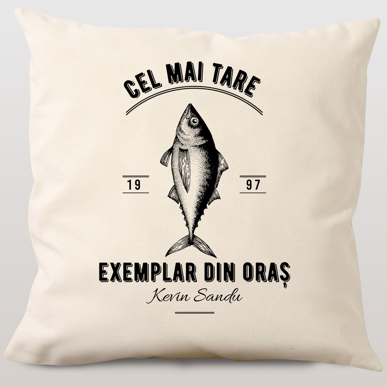 Bawełniana poduszka - Najlepszy Okaz - prezent urodzinowy dla wędkarza personalizowana poduszka dla wędkarza