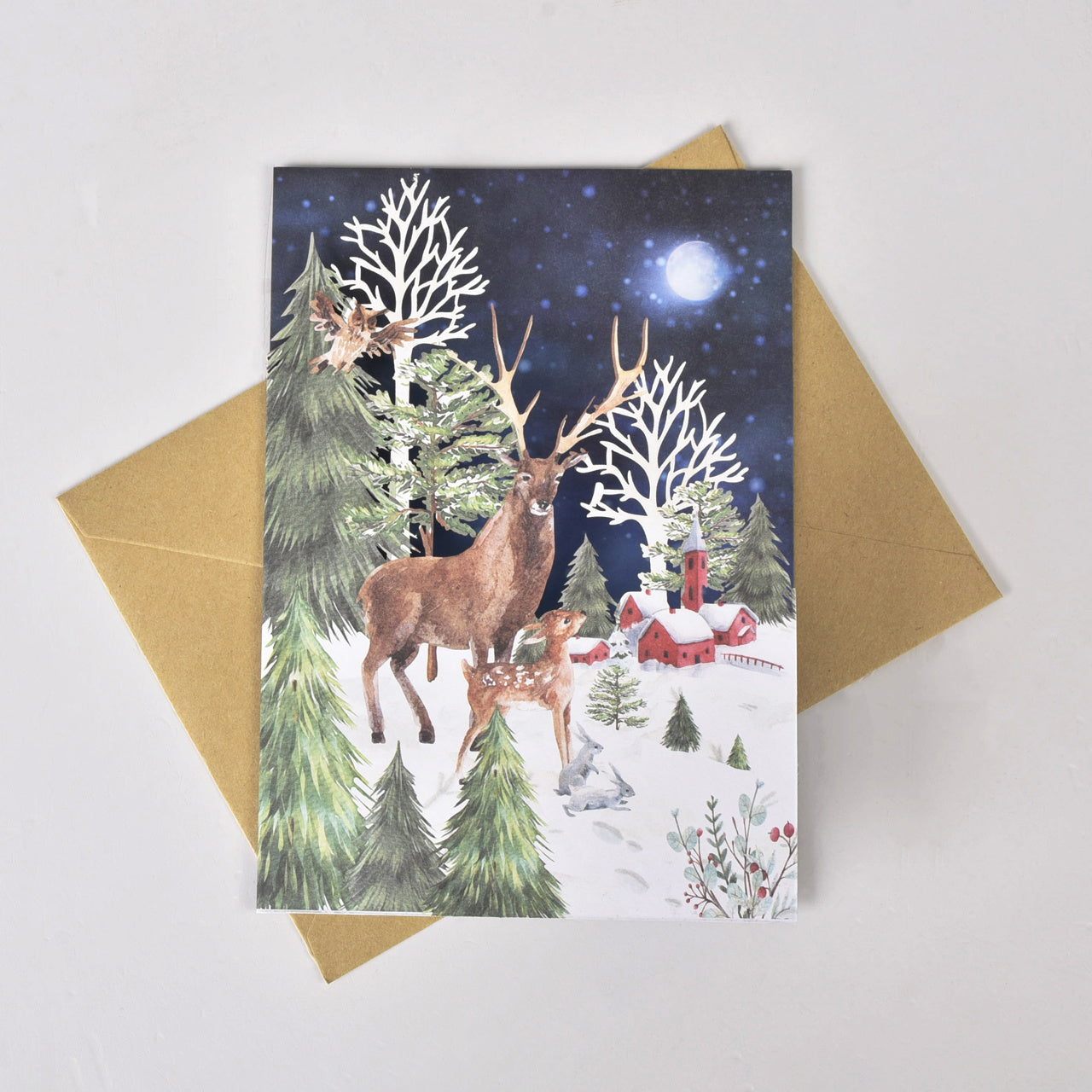 Świąteczna Kartka Zimowa upominek na Święta kartka na Boże Narodzenie kartka świąteczna