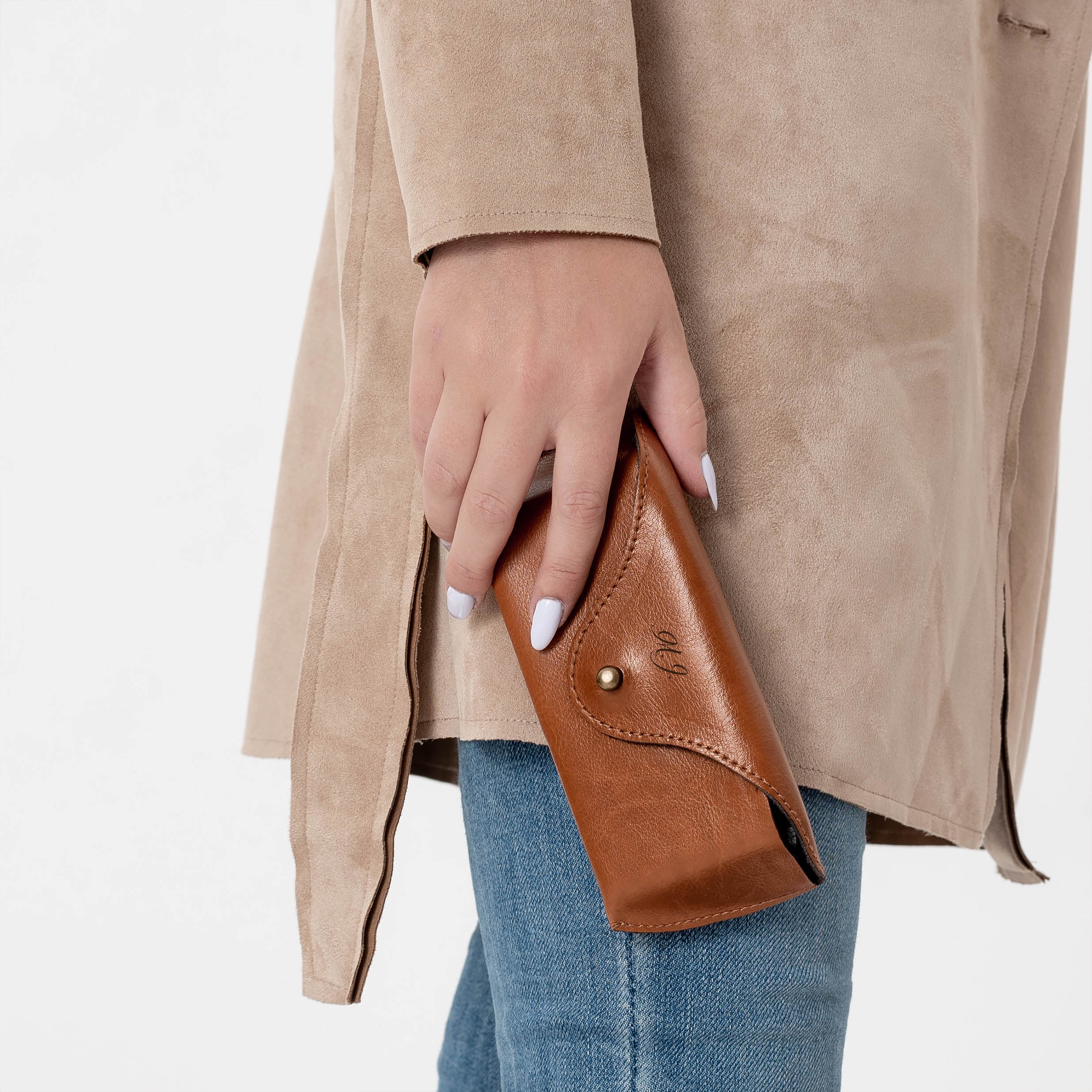 Eleganckie etui na okulary - Inicjały prezent dla męża na urodziny etui z grawerem