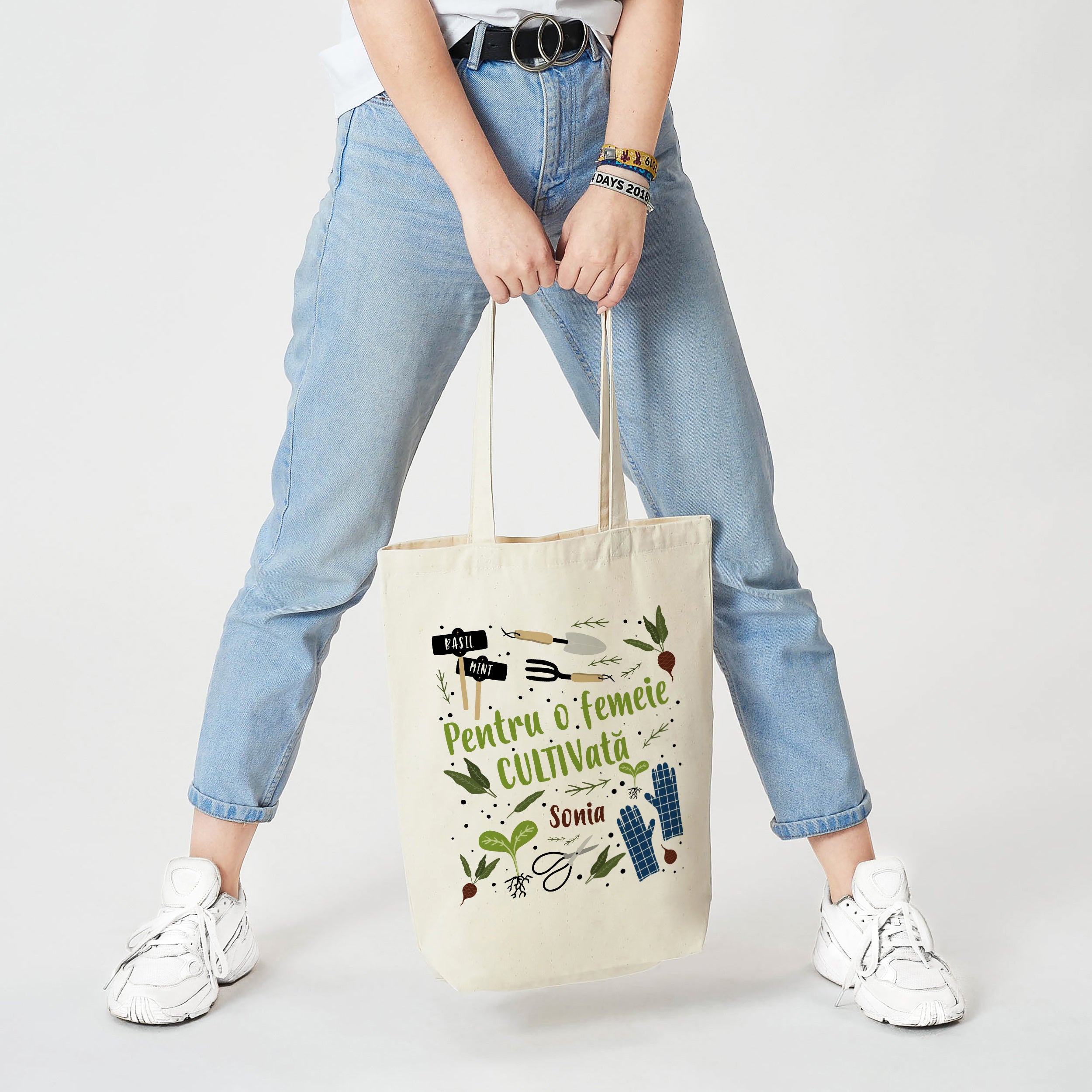 Torba personalizowana - Czasem Przesadzam - prezent dla miłośniczki ogrodnictwa torba bawełniana