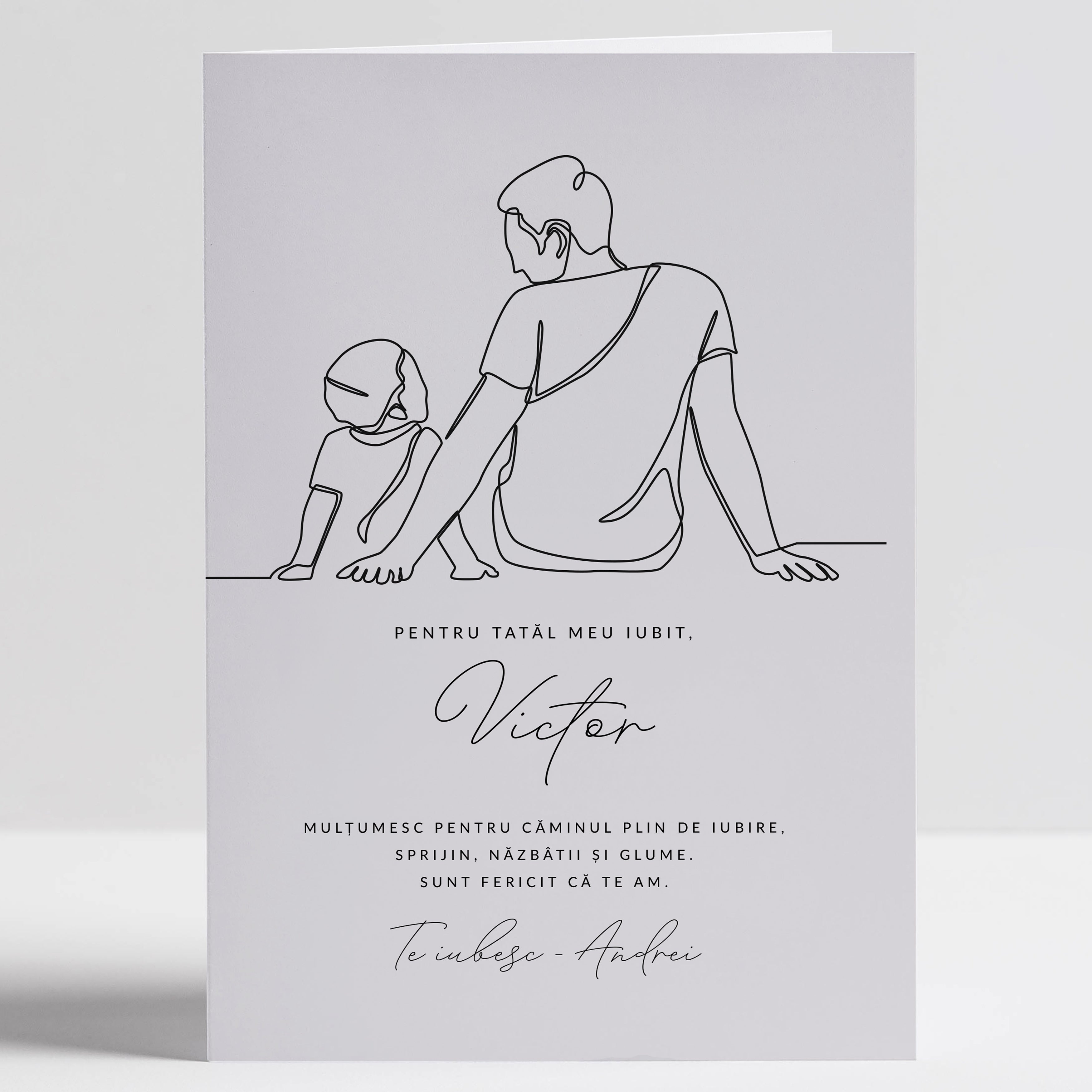 Felicitare pentru Ziua Tatălui - felicitare de la copil pentru tată