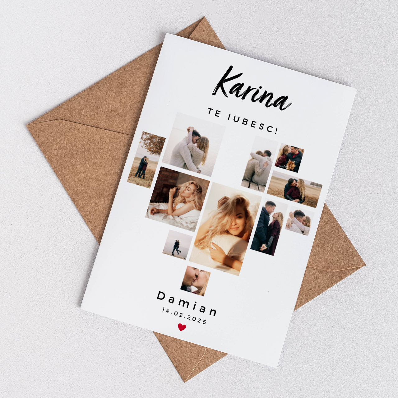 Walentynkowa kartka ze zdjęciami Serce kartka walentynkowa upominek na walentynki upominek walentynkowy