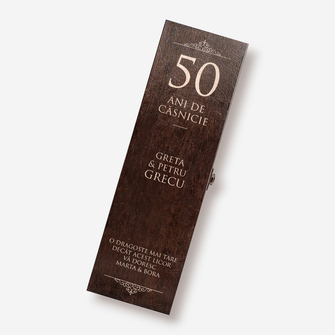 Cutie personalizată pentru whisky – cadou de Nunta de Aur