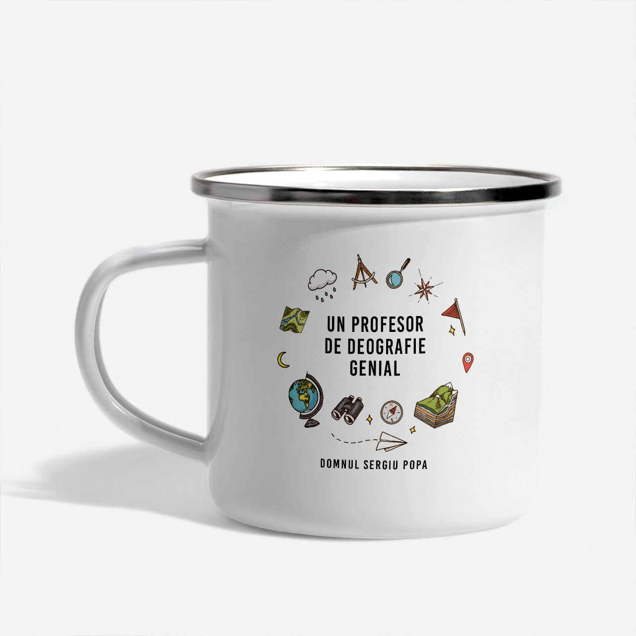 Cană emailată pentru un profesor de geografie