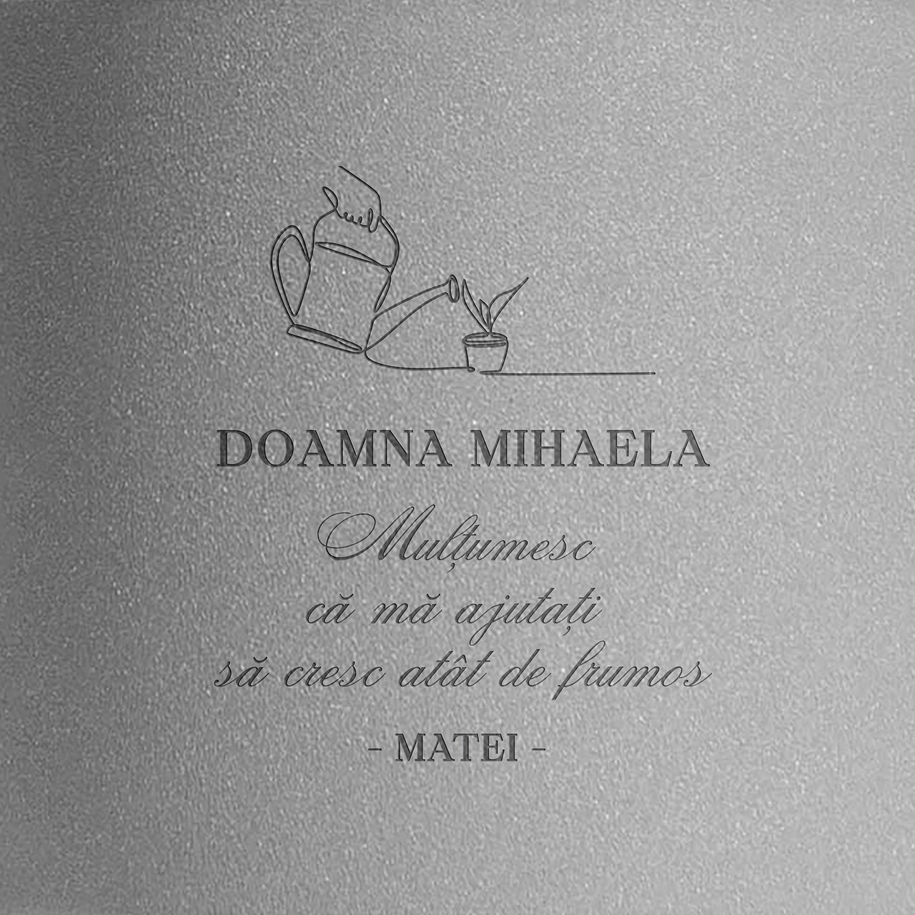 Ghiveci gravat - cadou pentru profesoară