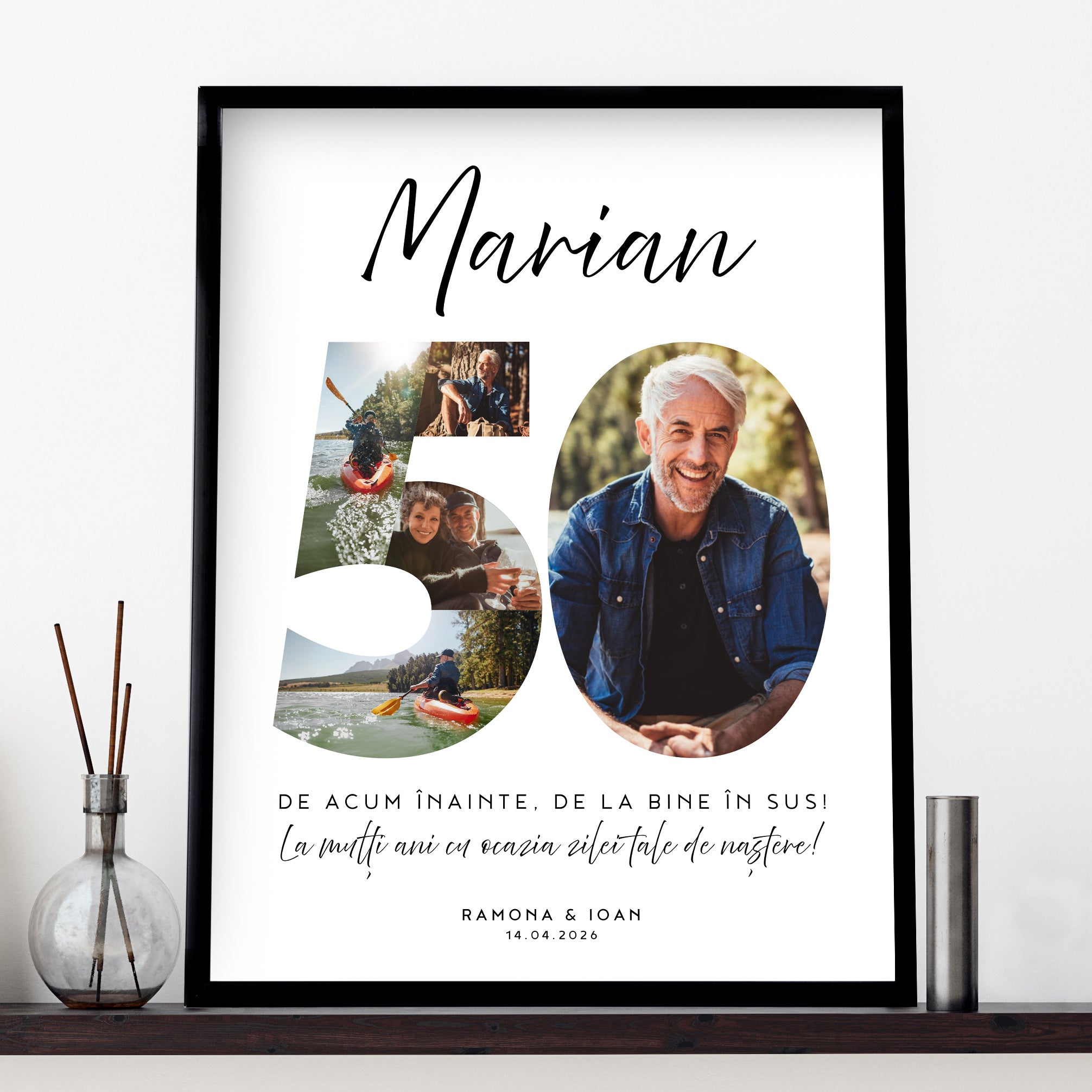 Plakat ze zdjęciami na 50 urodziny