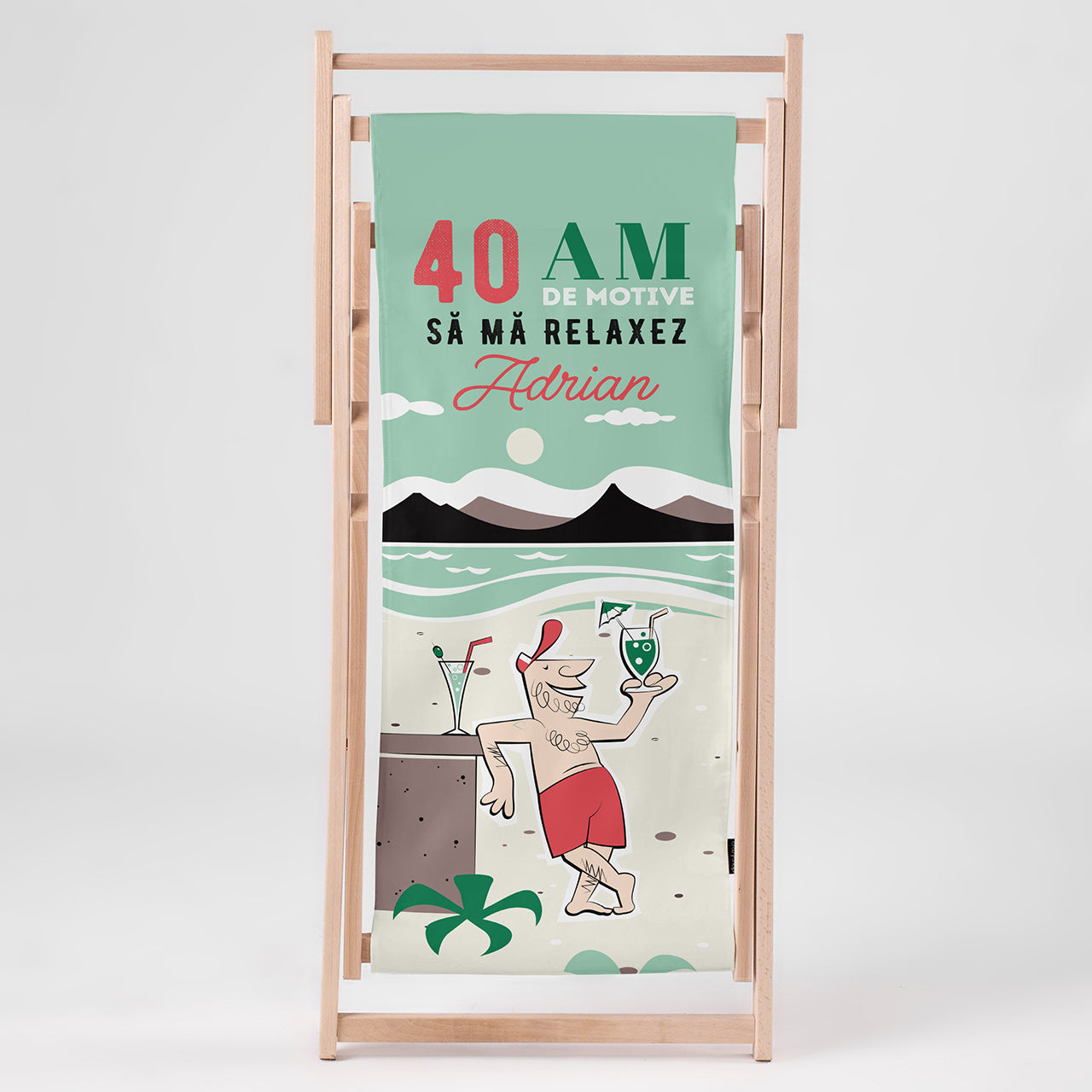 Leżak plażowy - prezent na 40 dla niego zabawny prezent dla mężczyzny leżak personalizowany na urodziny