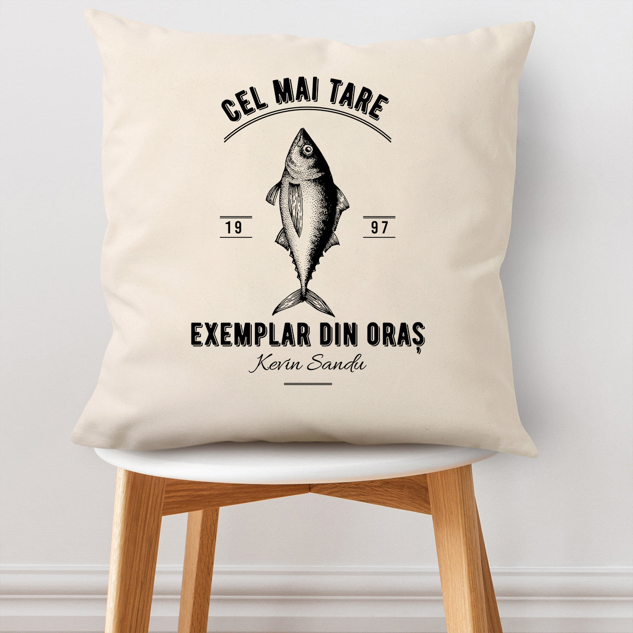 Bawełniana poduszka - Najlepszy Okaz - prezent urodzinowy dla wędkarza personalizowana poduszka dla wędkarza