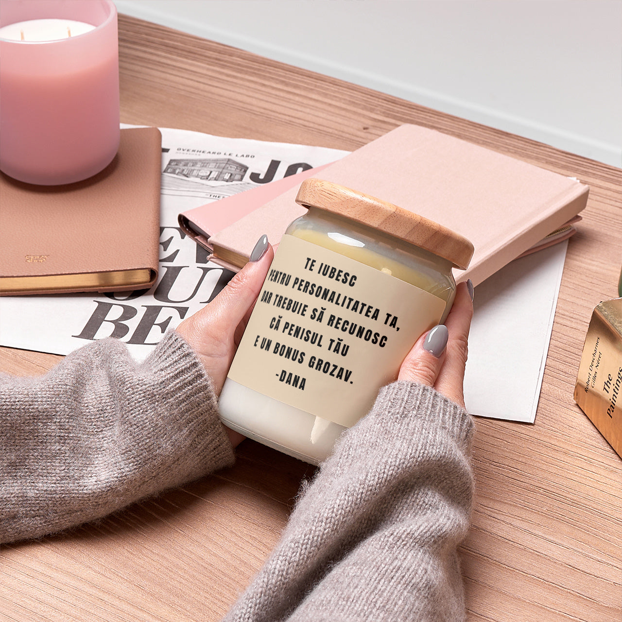 Śmieszna świeca personalizowana dla faceta - prezent na walentynki świeczka na walentynki