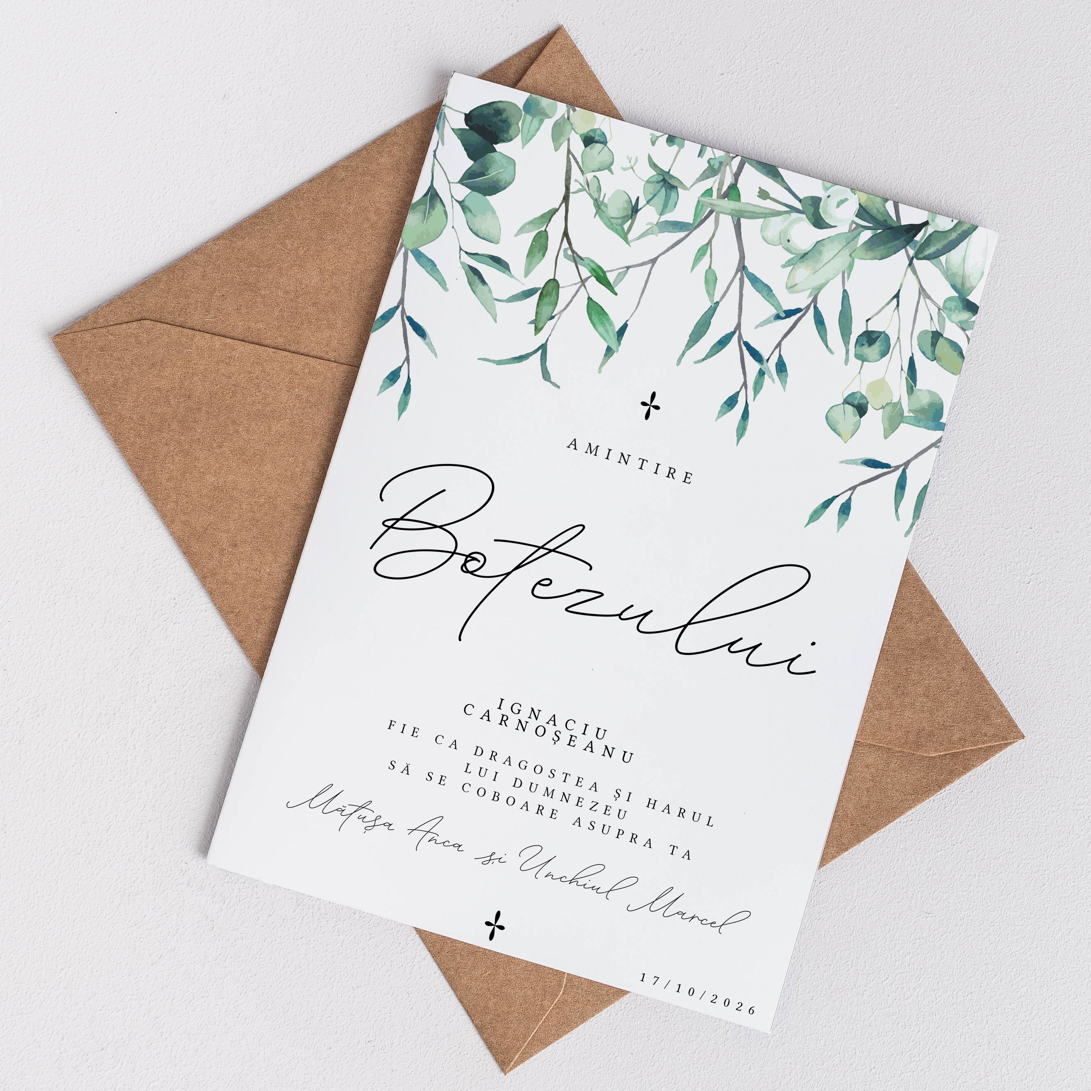 Felicitare personalizată cu ocazia Botezului