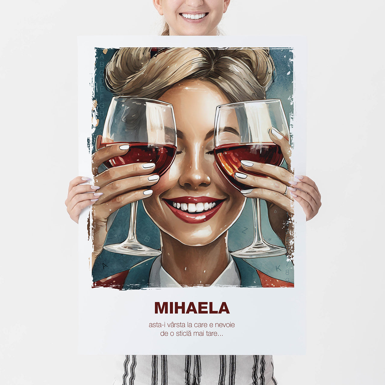 Plakat dla przyjaciółki - Mocne Szkła - prezent dla miłośniczki wina