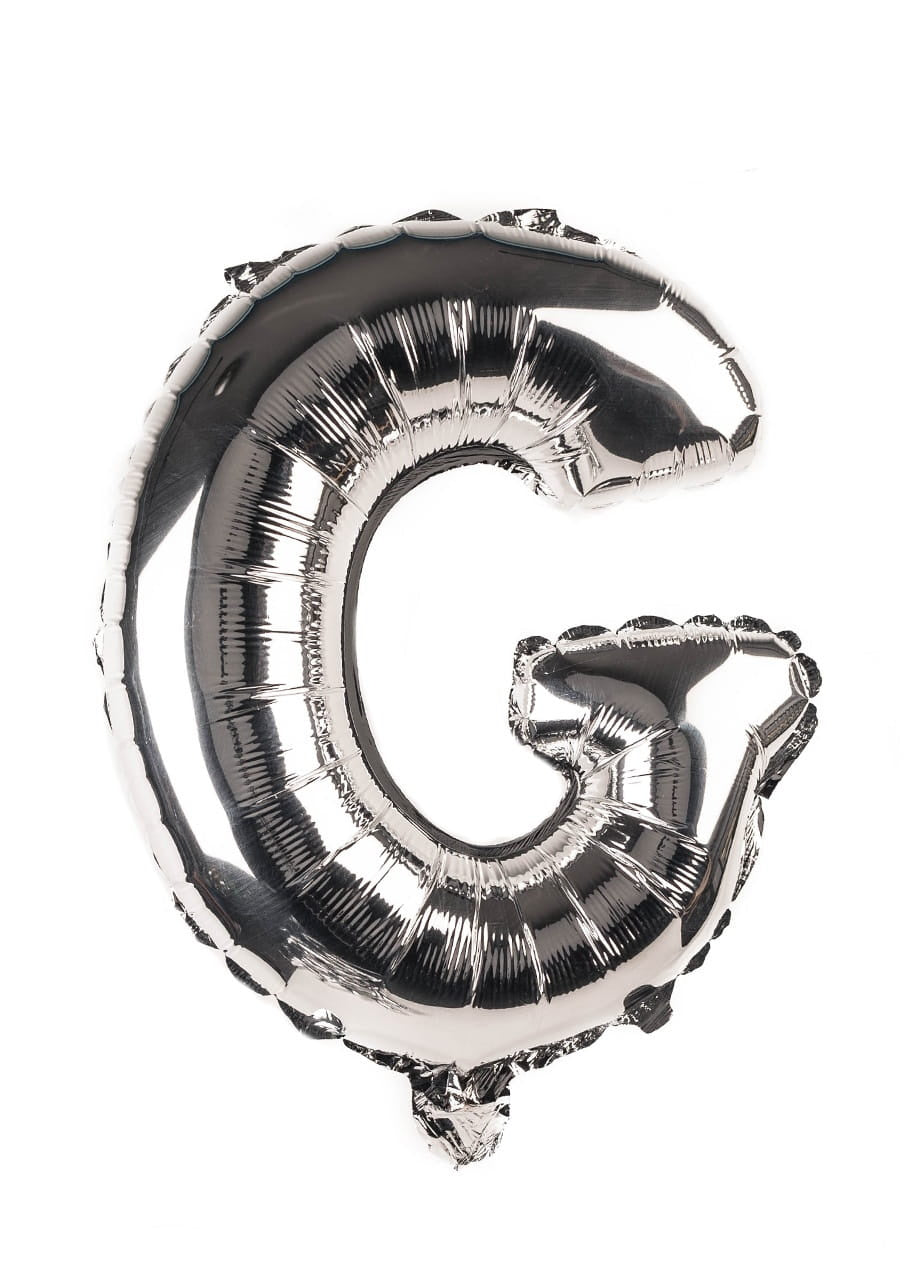 Balon din folie pentru aer LITERĂ G argintiu 40 cm