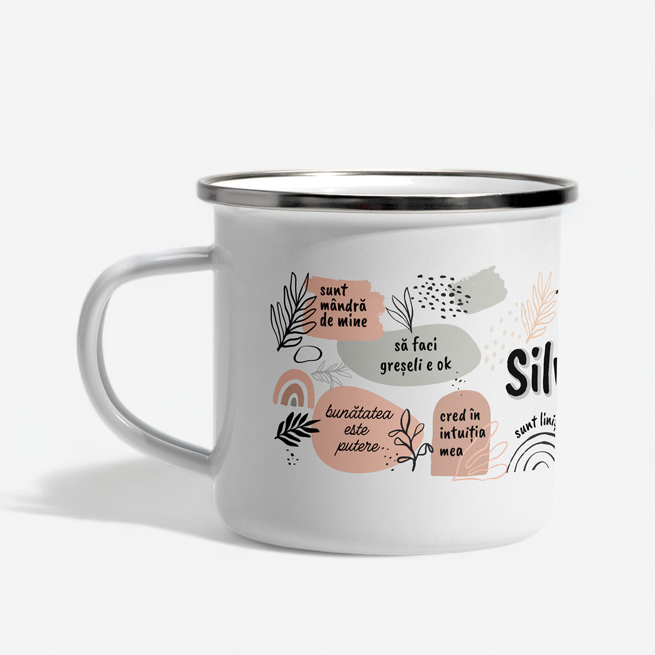 Kubek emaliowany Self Love prezent motywacyjny kubek z nadrukiem