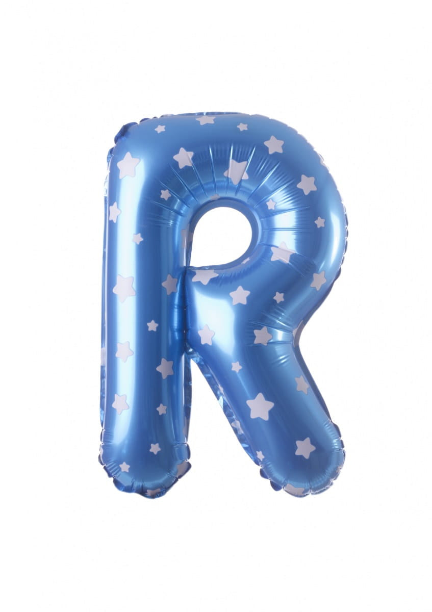 Balon din folie pentru aer LITERĂ R bleu 40 cm