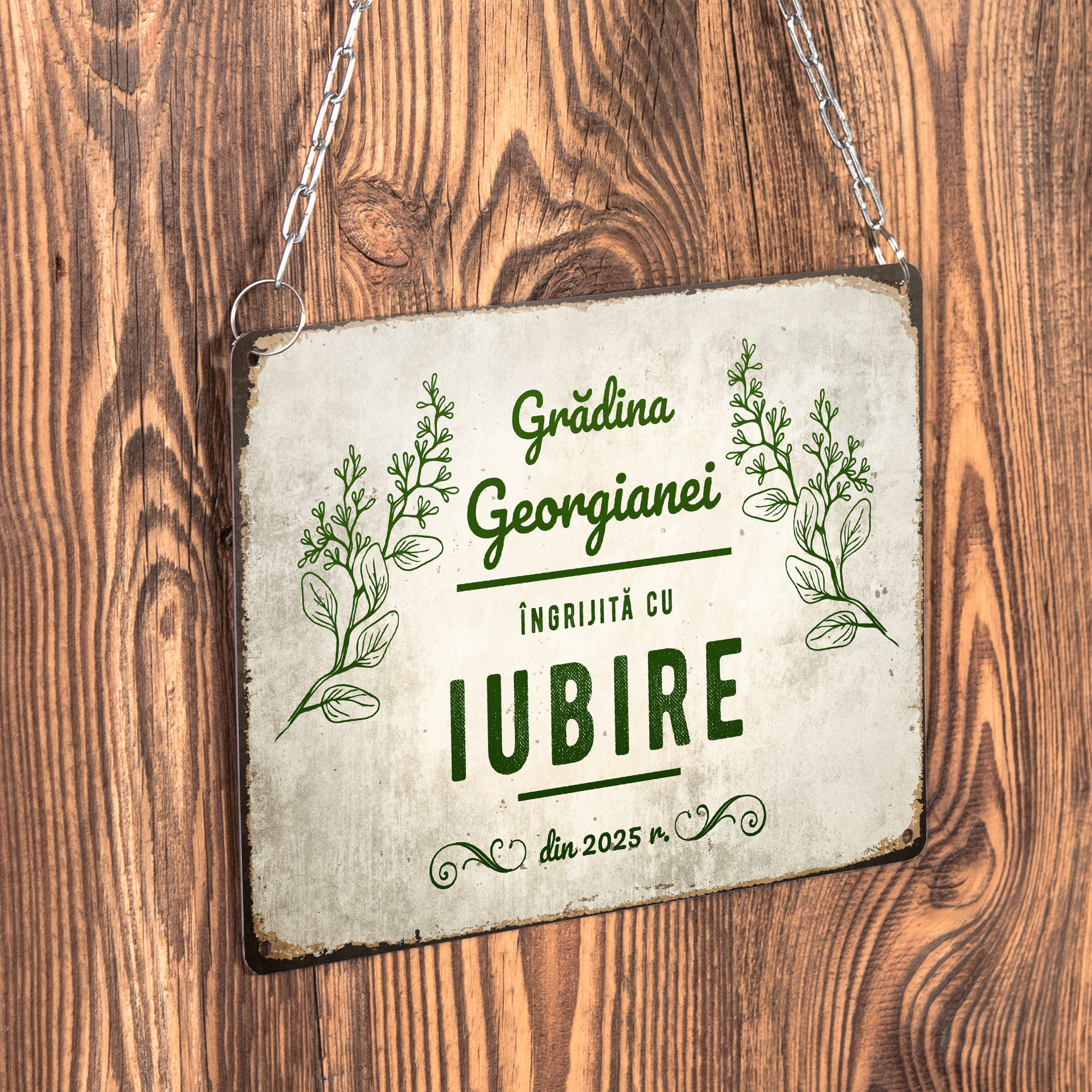 Plăcuță decorativă personalizată pentru grădină