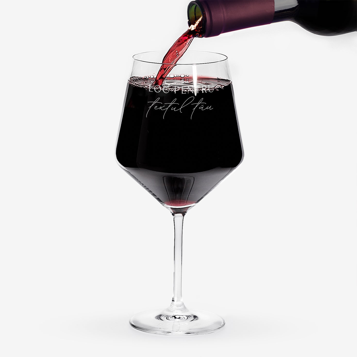 Pahar de vin gravat cu text personalizat xxl