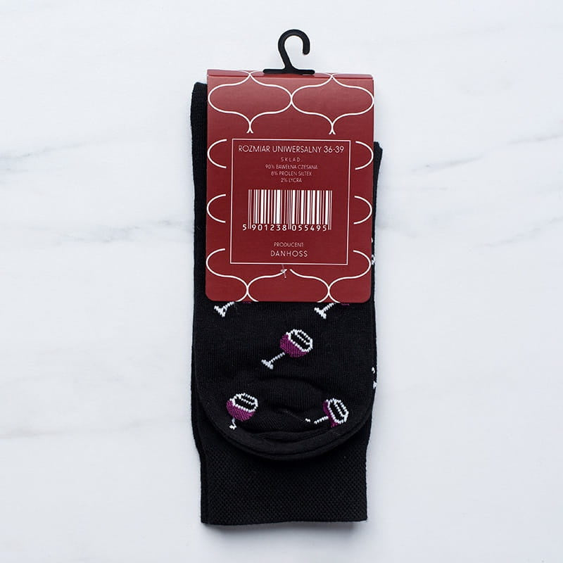 Zabawne skarpetki damskie - wine not? drobny upominek dla kobiety skarpetki wino prezent dla miłośnika wina