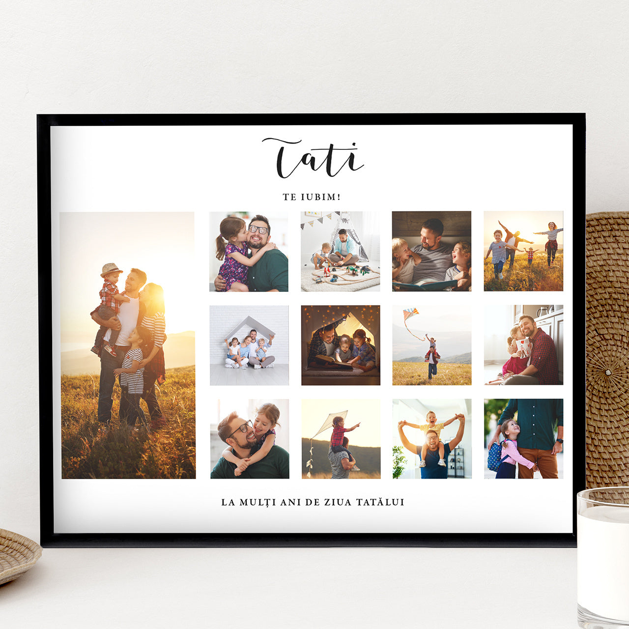 Plakat na Dzień Taty - prezent dla młodego taty plakat ze zdjęciami upominek dla taty plakat dla taty