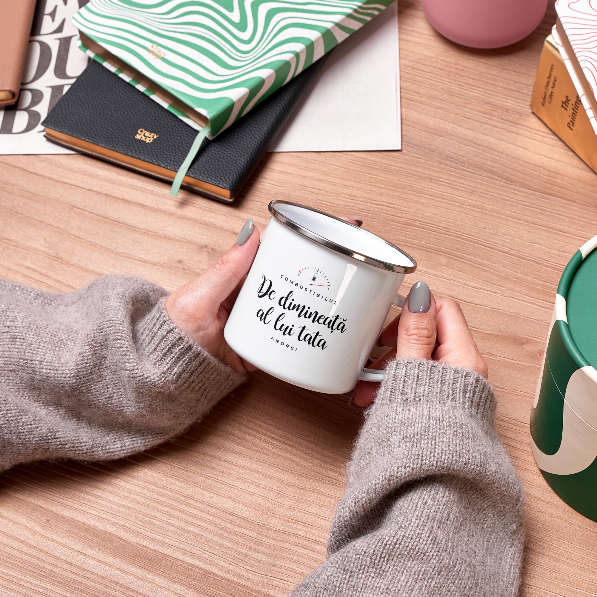 Kubek emaliowany dla taty - śmieszny prezent dla taty prezent na dzień taty personalizowany kubek