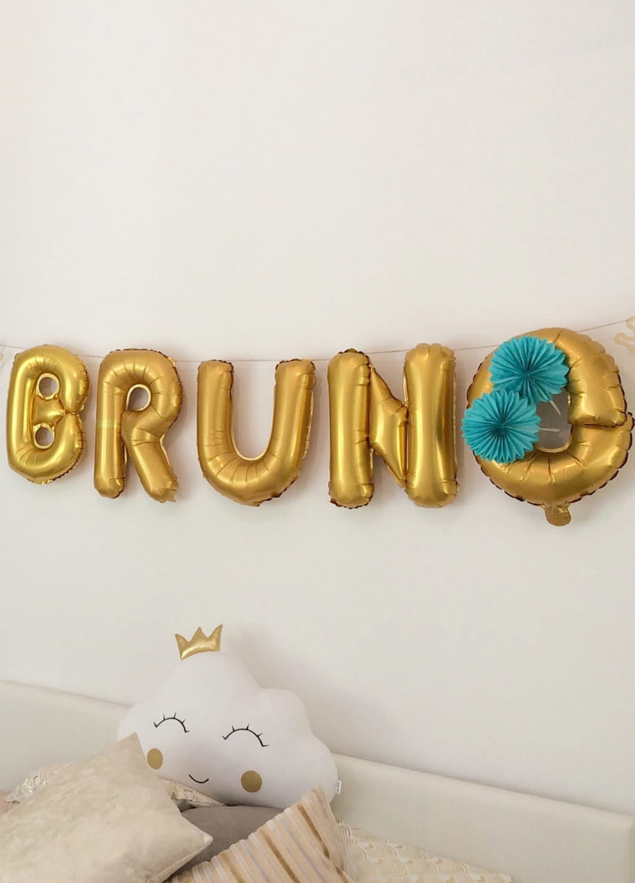 Balon din folie pentru aer LITERĂ N auriu 40 cm