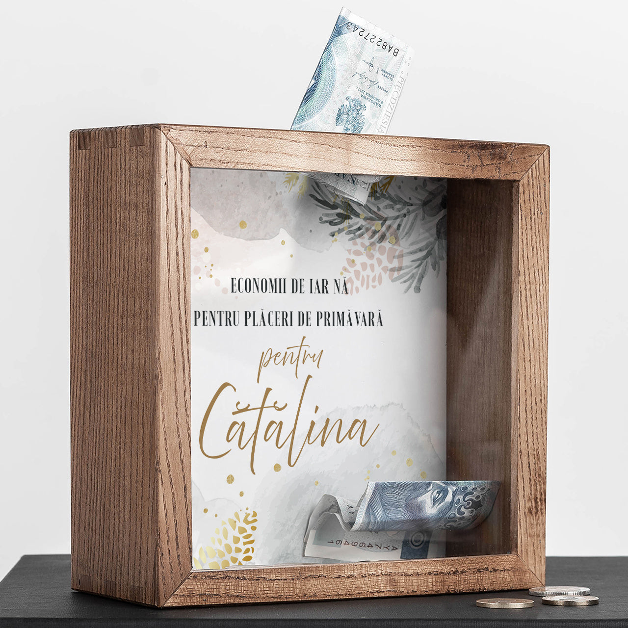 Pușculiță tip cutie - cadou de sărbători pentru o colegă 