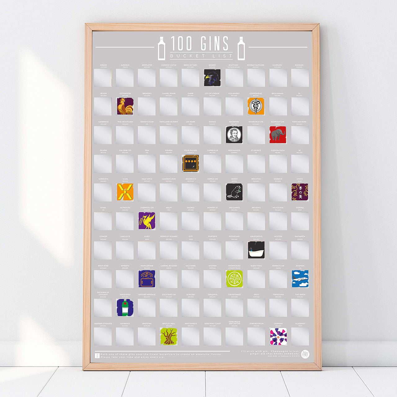 Plakat zdrapka prezent dla miłośnika ginu plakat na prezent prezent dla chłopaka prezent na dzień chłopaka