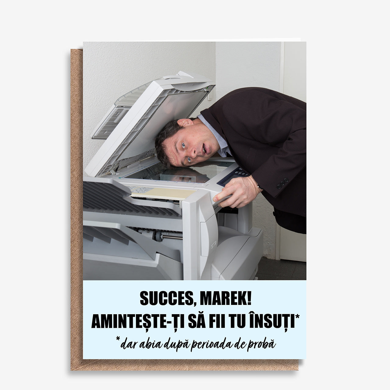 Kartka na pożegnanie kolegi z pracy - Bądź Sobą personalizowana kartka drobny upominek na pożegnanie