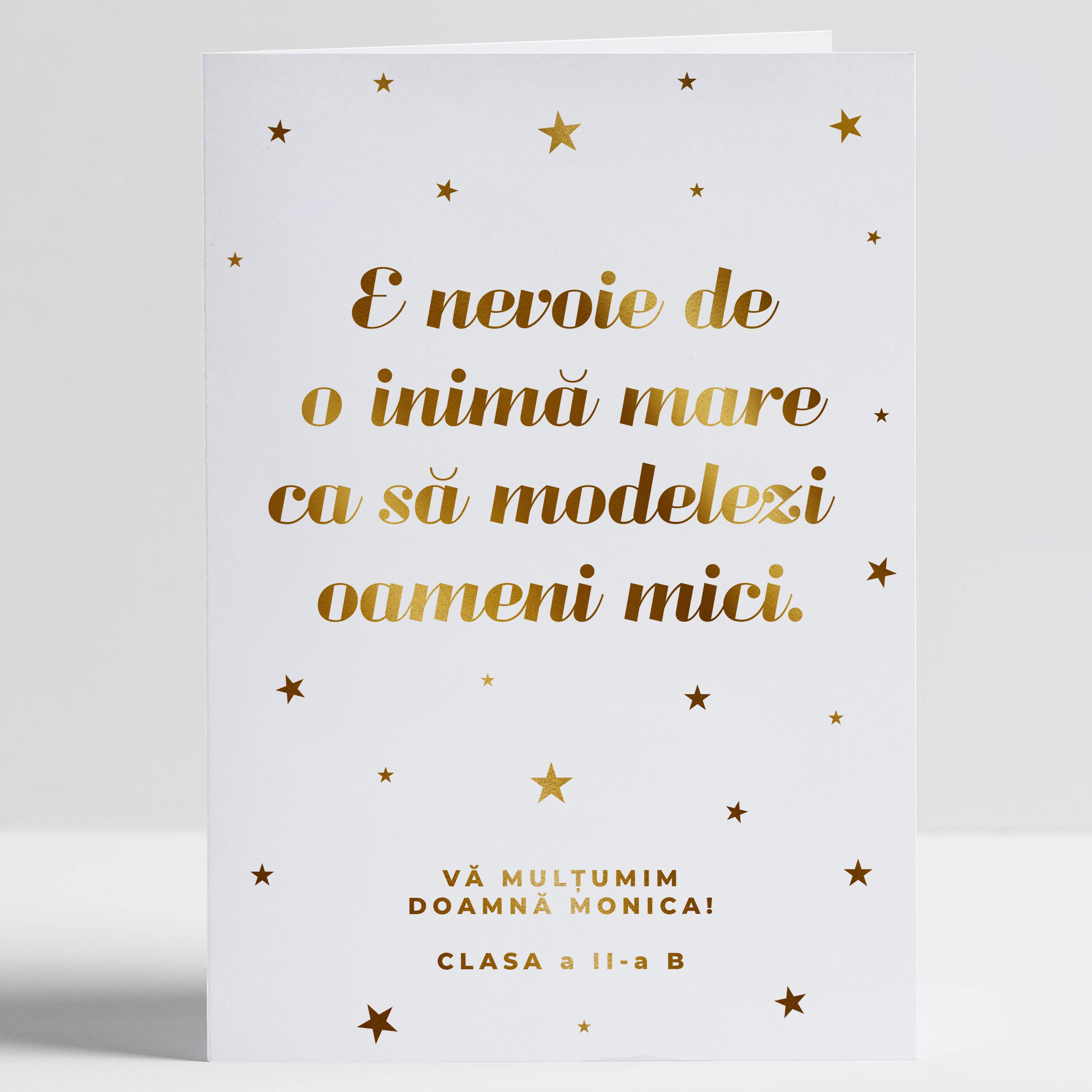 Felicitare elegantă pentru profesor — mulțumire la sfârșit de an școlar