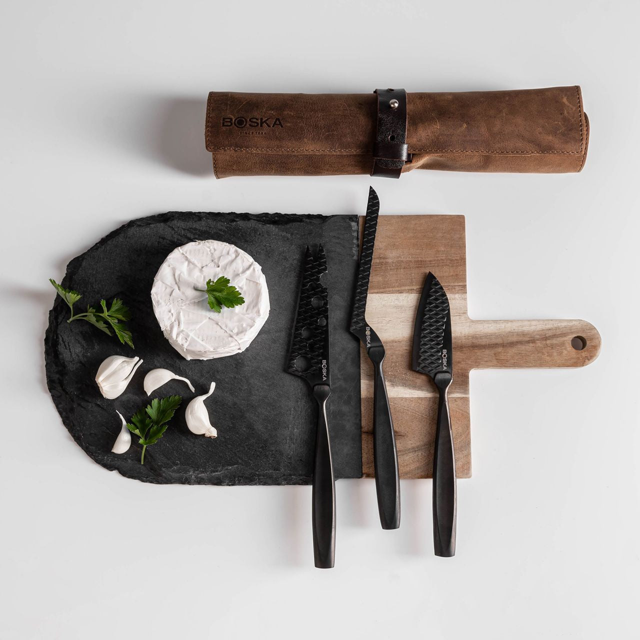 Wysokiej jakości Noże do Serów w etui ze skóry prezent dla szefa kuchni zestaw noży do serów