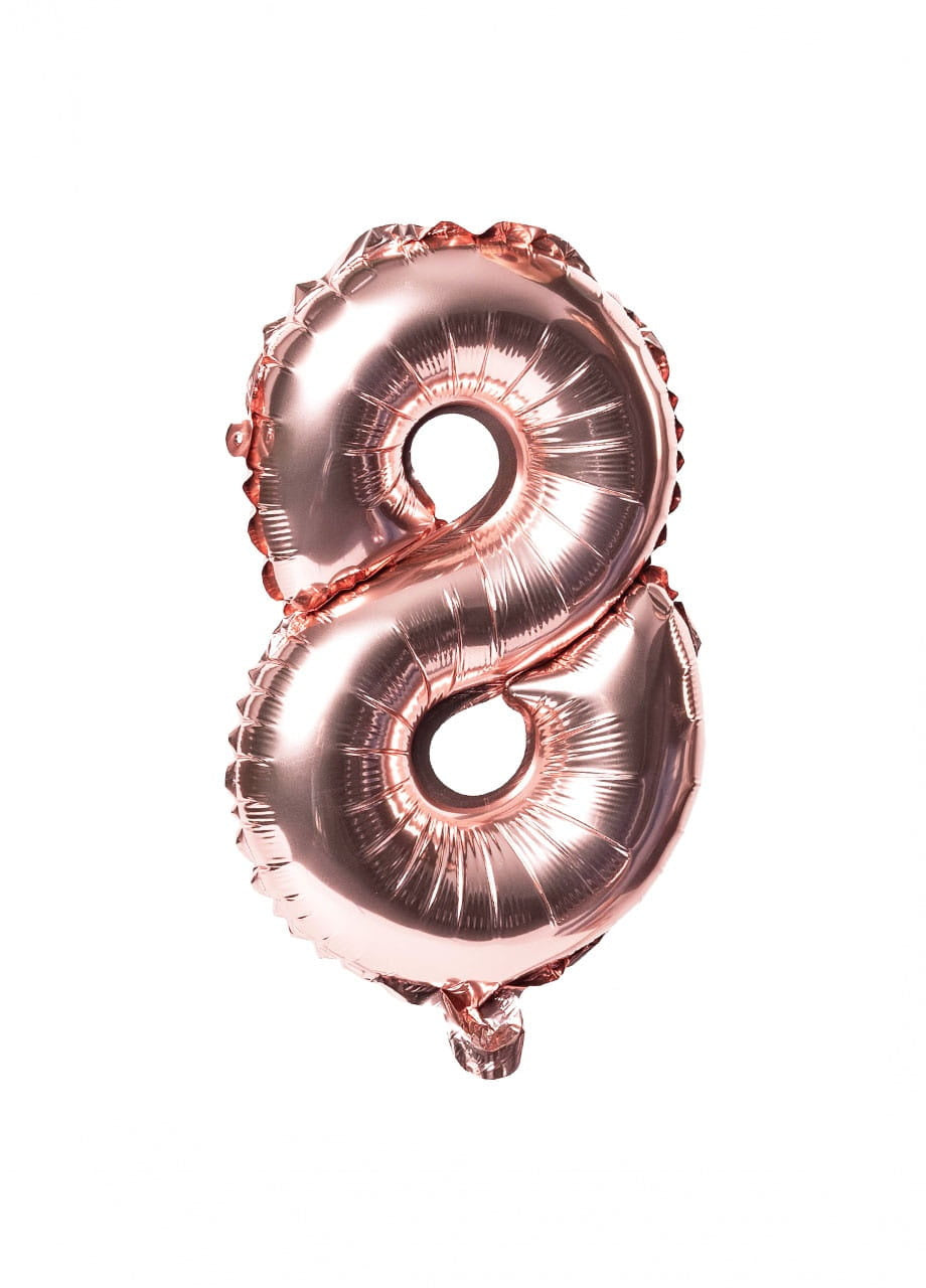 Balon din folie pentru aer CIFRĂ 8 rose gold