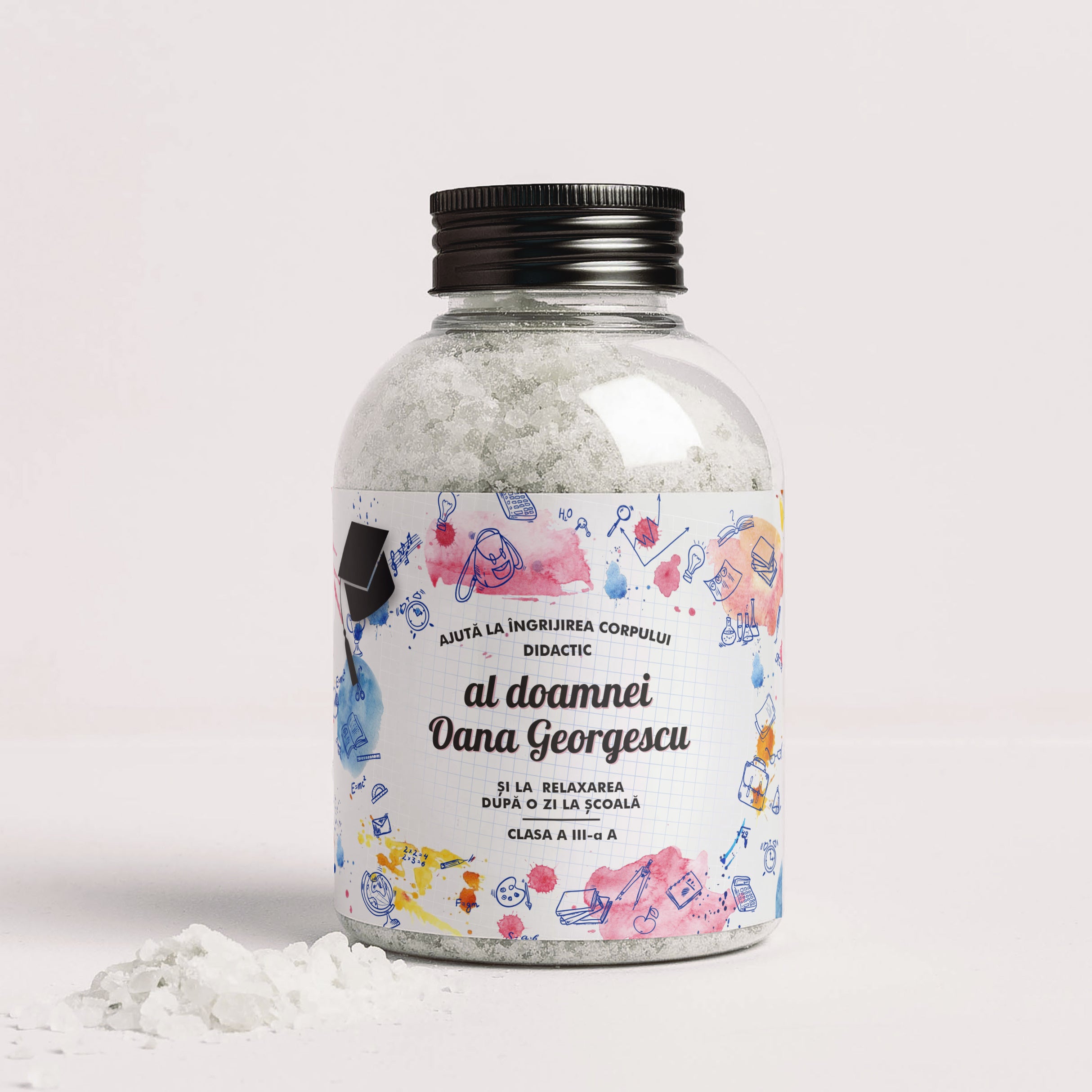 Sare de baie personalizată - cadou pentru profesoară