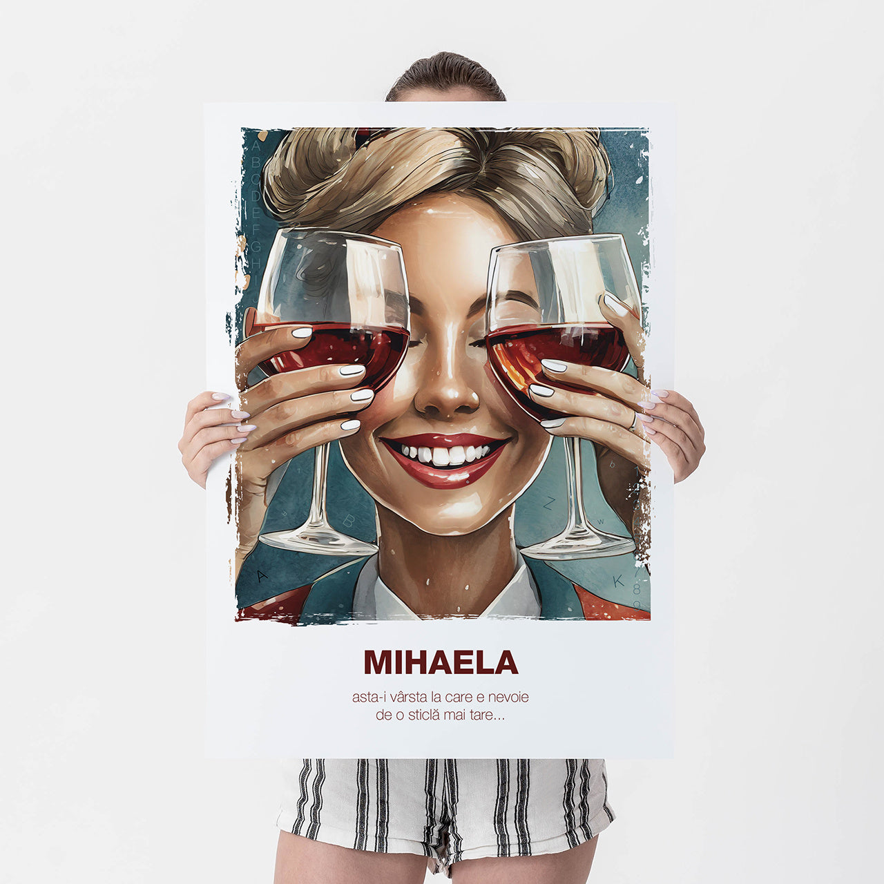 Plakat dla przyjaciółki - Mocne Szkła - prezent dla miłośniczki wina