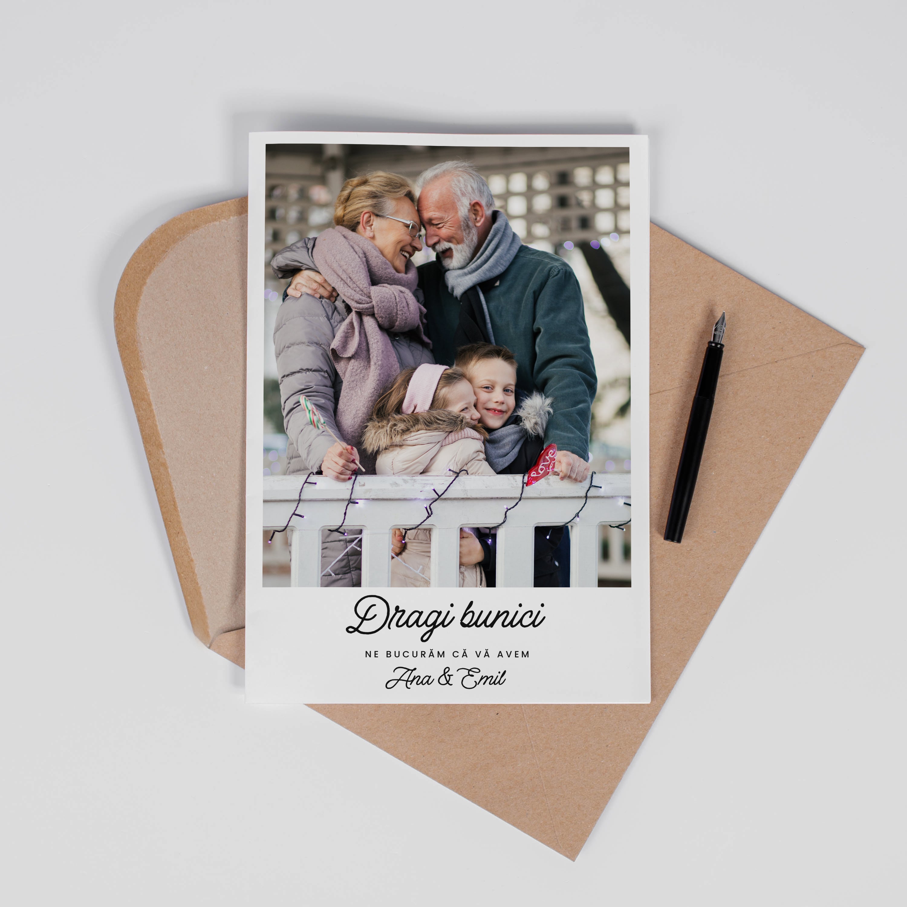 Kartka na Dzień Babci i Dziadka - kartka ze zdjęciem upominek na Dzień Babci i Dziadka
