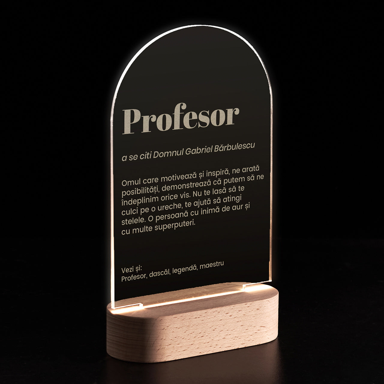 Statuetă LED pentru profesor – Definiție