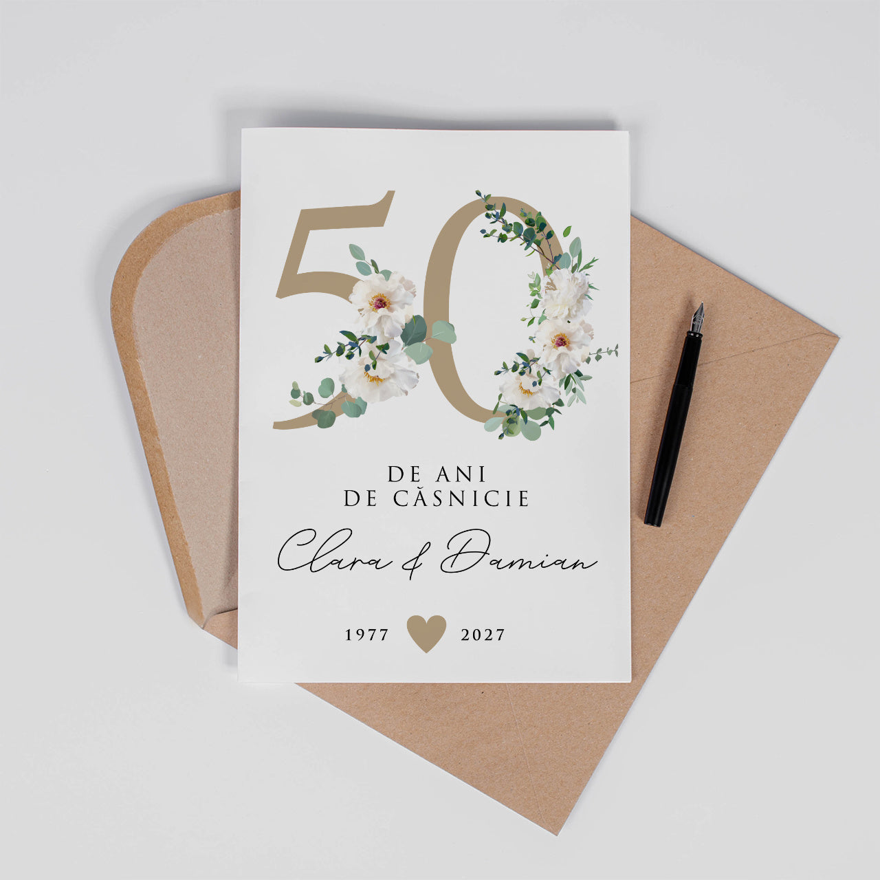 Felicitare A4 pentru nunta de aur