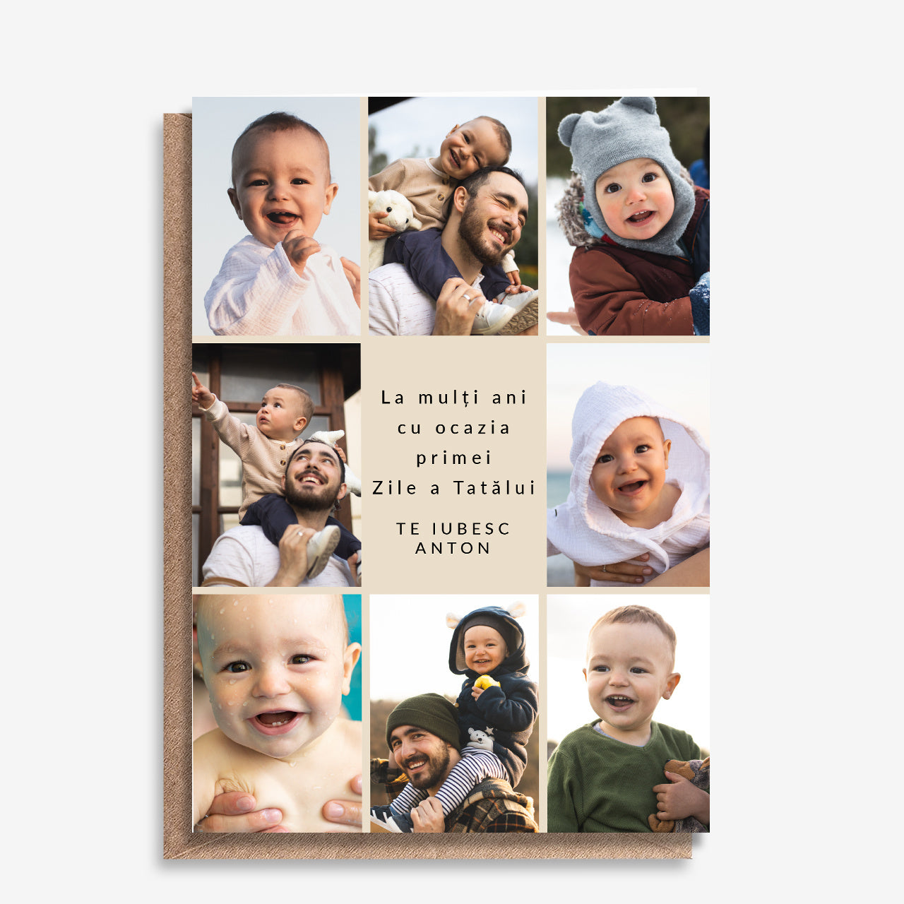 Felicitare cu fotografii pentru tata – cadou pentru prima Zi a Tatălui