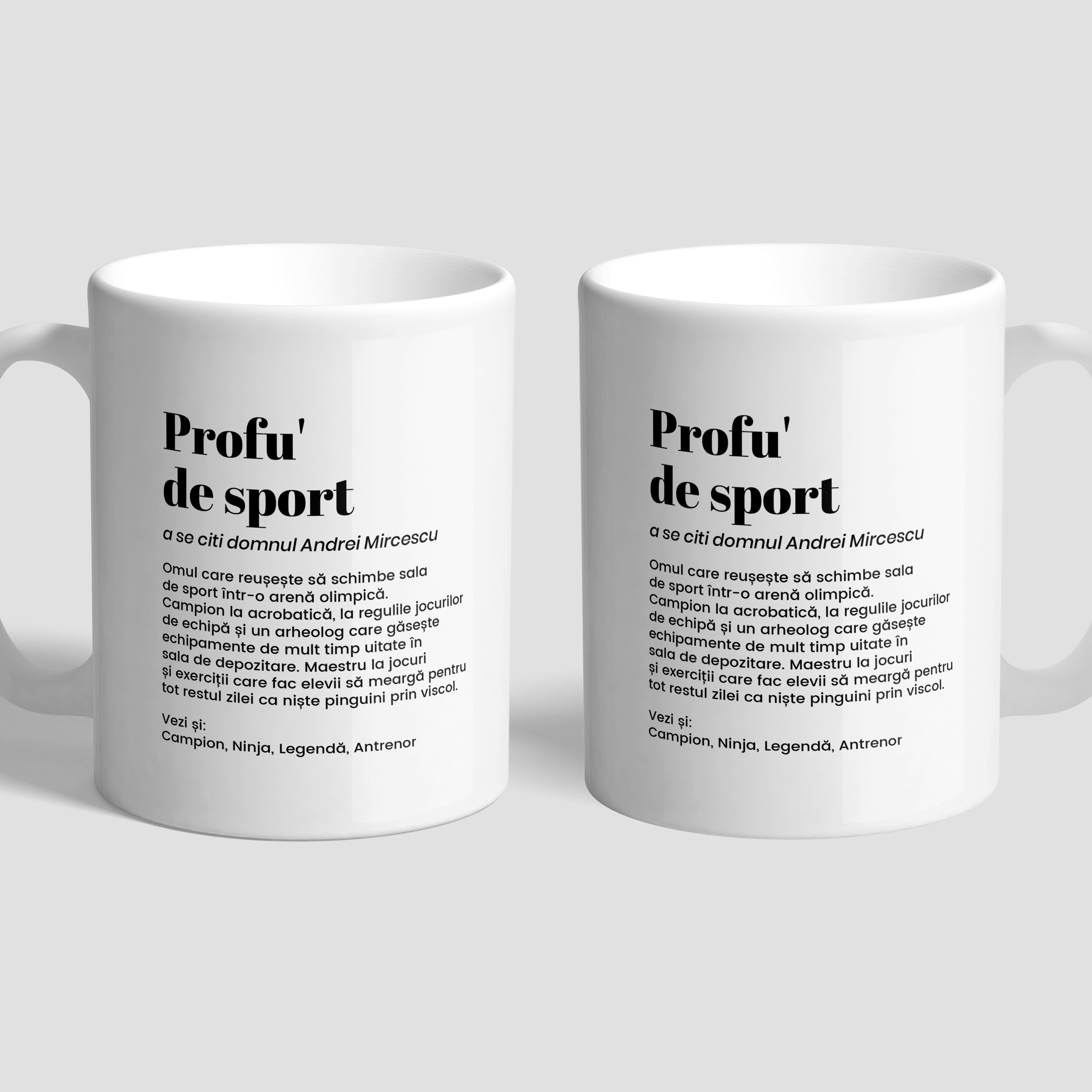 Cană cadou pentru profesorul de educație fizică