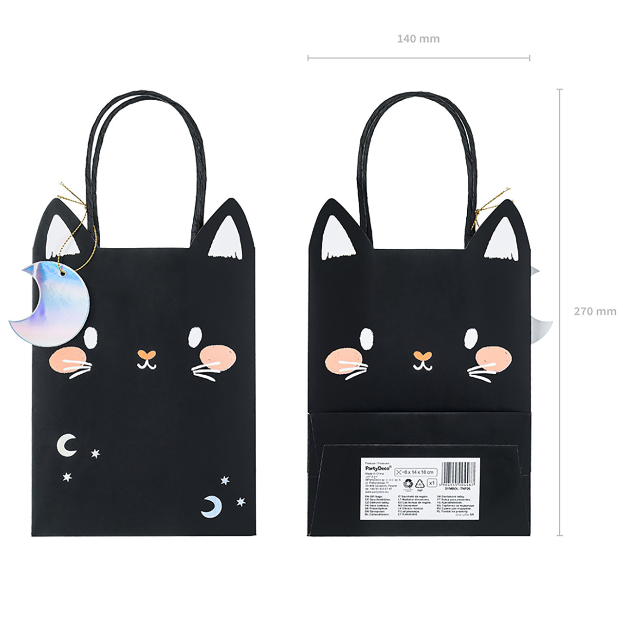 Pungă de cadou din hârtie – cu pisicuță