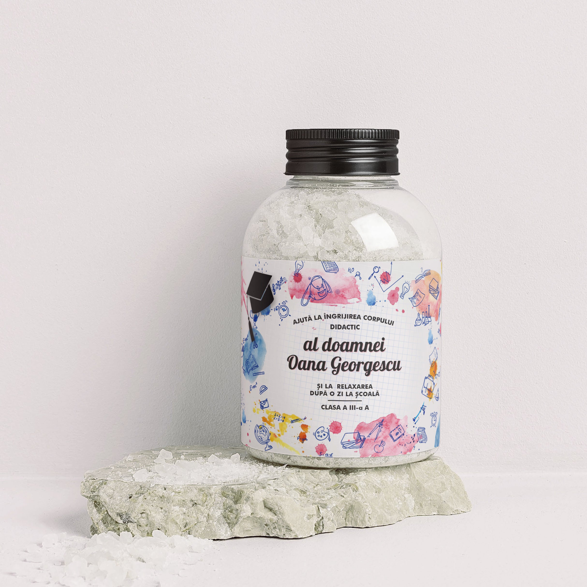 Sare de baie personalizată - cadou pentru profesoară