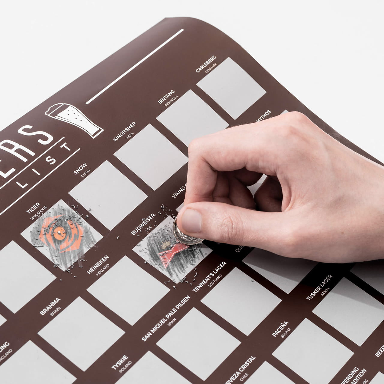 Plakat zdrapka RODZAJE PIW dla piwosza prezent dla piwosza prezent dla mężczyzny 