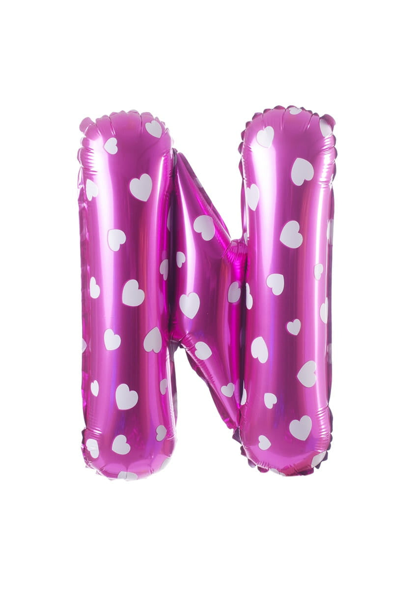 Balon din folie pentru aer LITERĂ N roz 40 cm