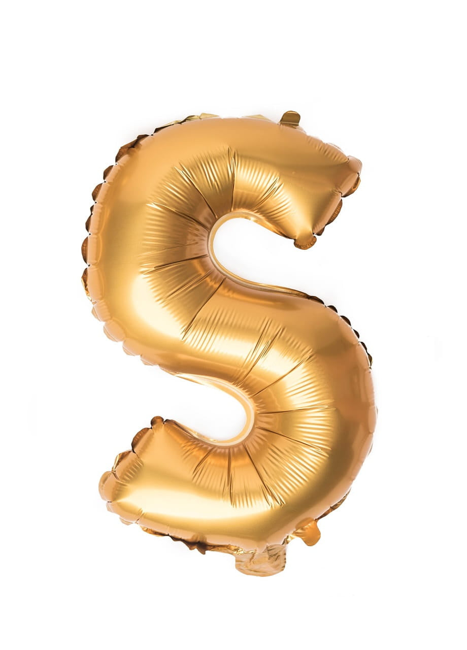 Balon din folie pentru aer LITERĂ S auriu 40 cm
