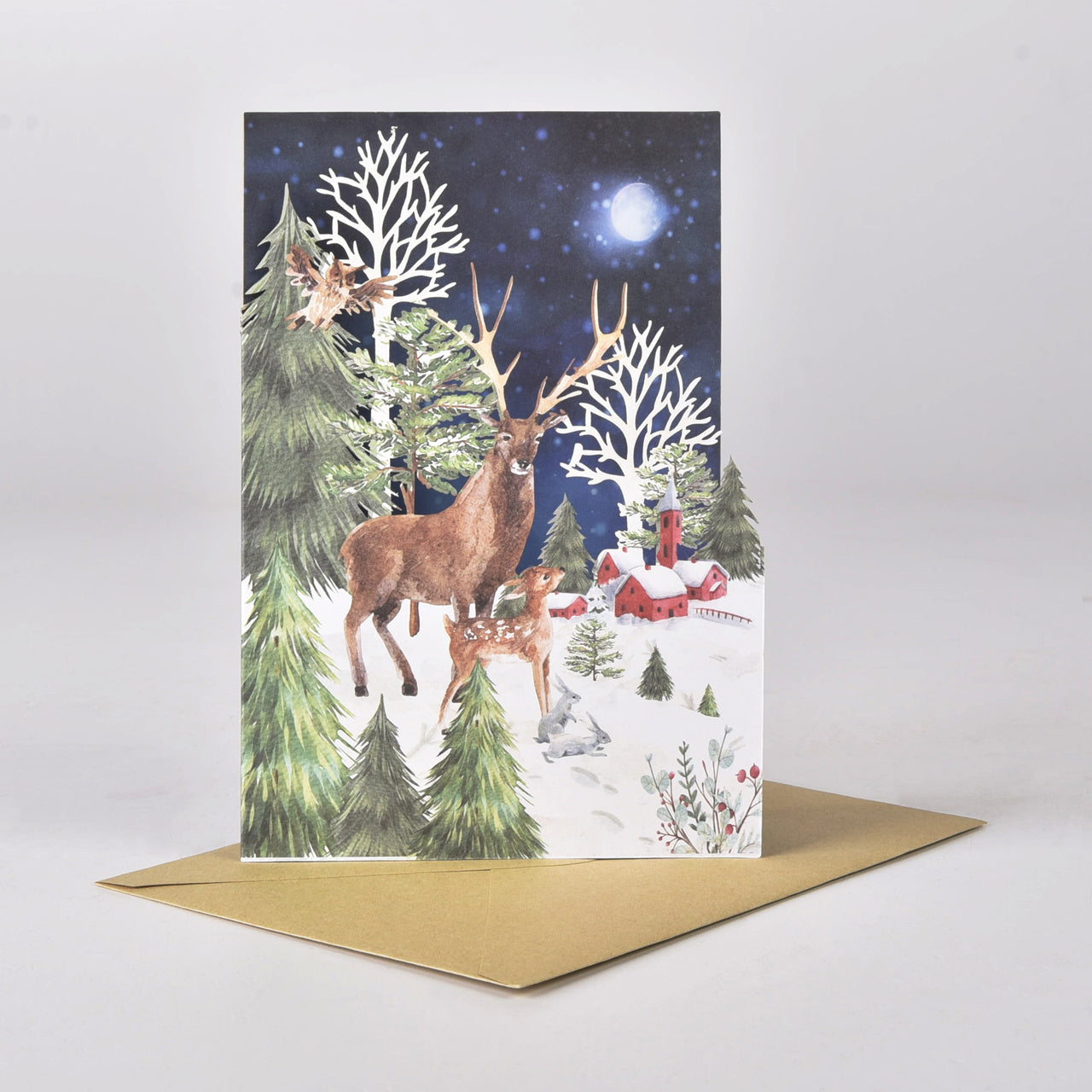 Świąteczna Kartka Zimowa upominek na Święta kartka na Boże Narodzenie kartka świąteczna