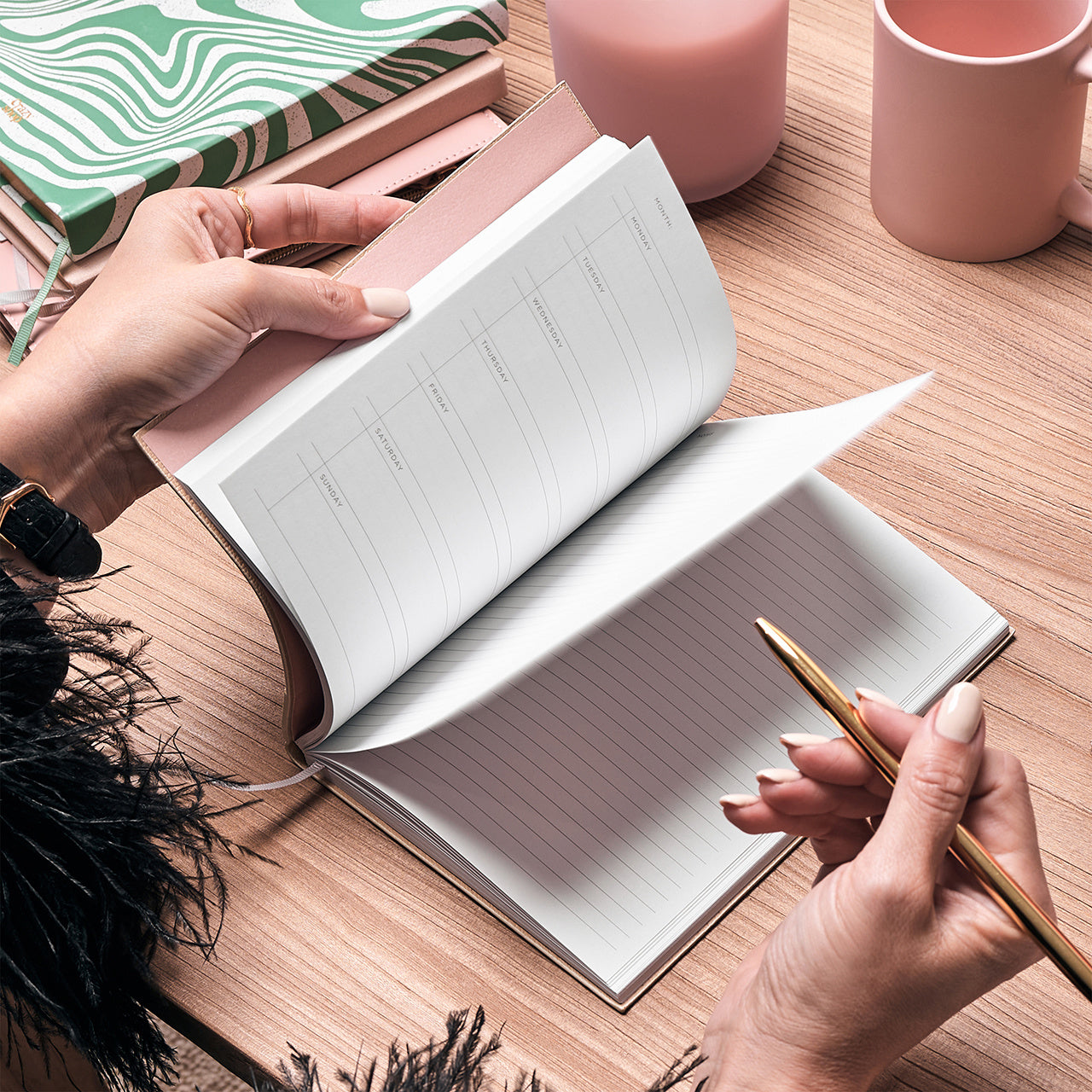 Różowy planner dla kobiety - Self Love elegancki prezent dla niej