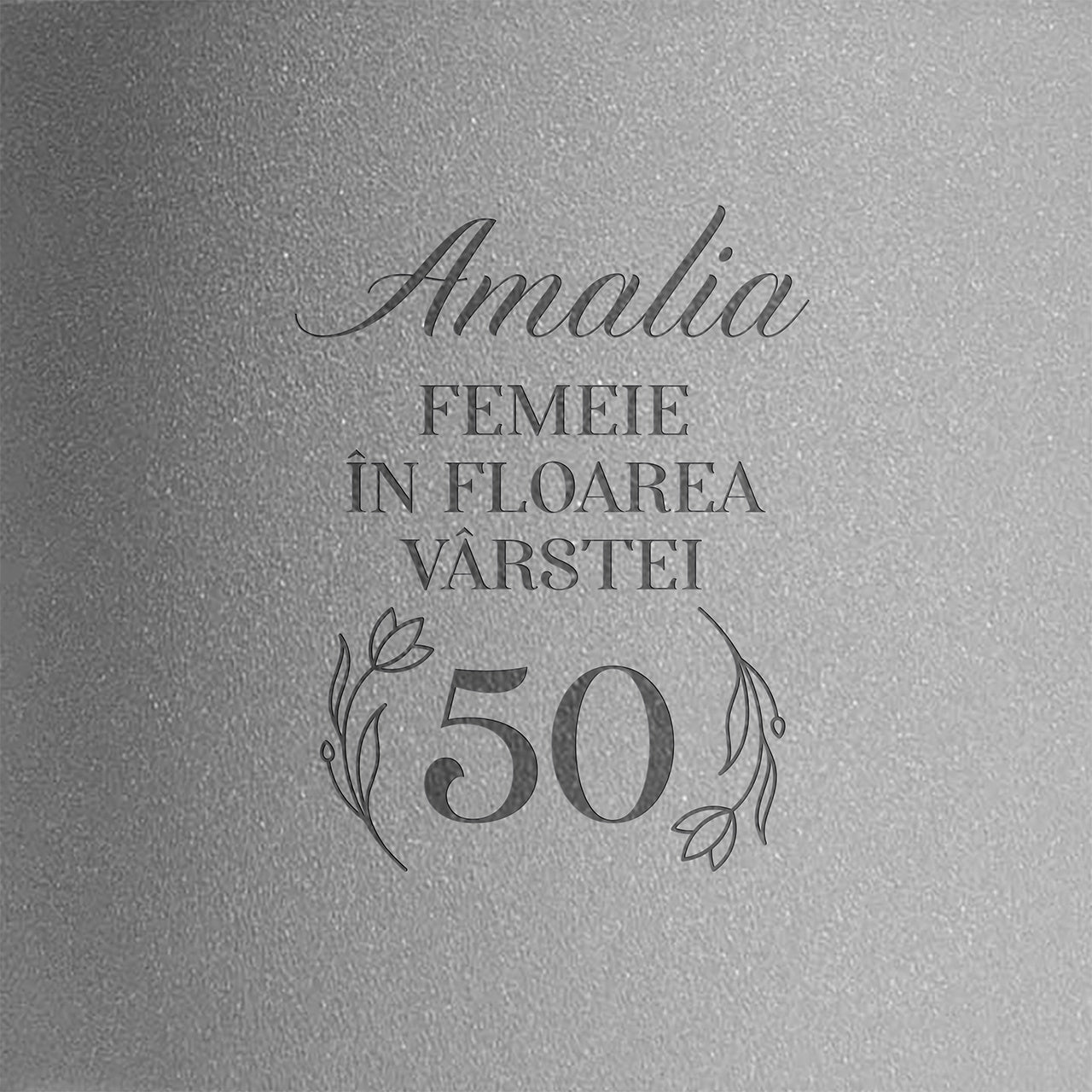 Capac personalizat pentru ghiveci - cadou la aniversarea a 50 de ani