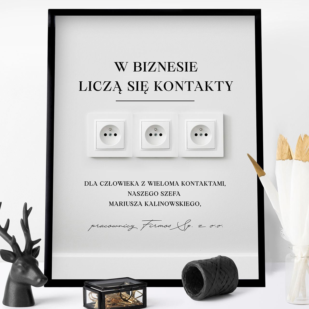 Personalizowany plakat dla szefa - W biznesie liczą się kontakty prezent dla szefa na urodziny