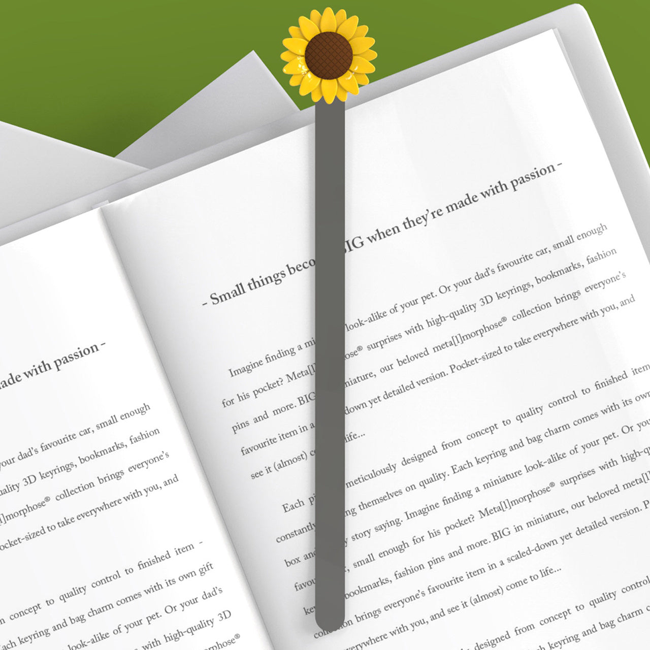 Semn de carte metalic în formă de floarea-soarelui