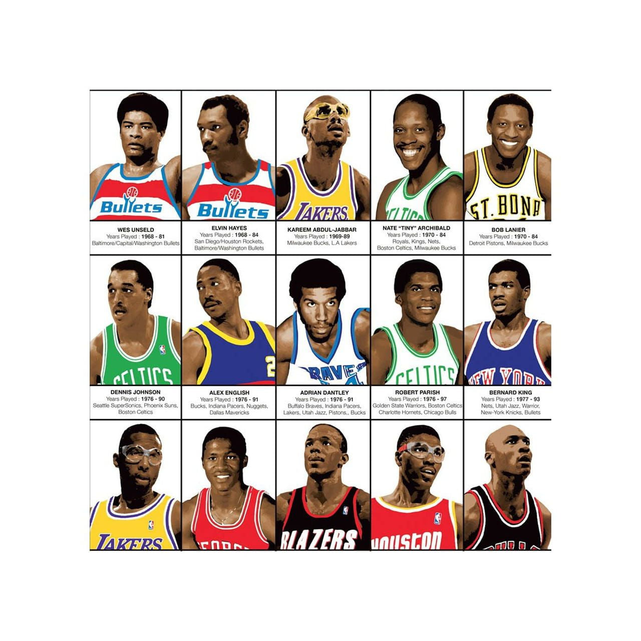 Plakat dla fana koszykówki - legendarni koszykarze prezent dla fana koszykówki personalizowany plakat