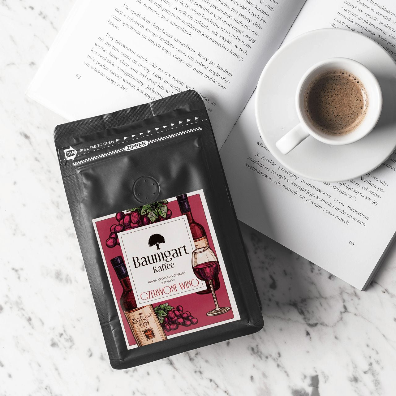Kawa czerwone wino kawa smakowa prezent dla kawosza prezenty dla miłośników wina